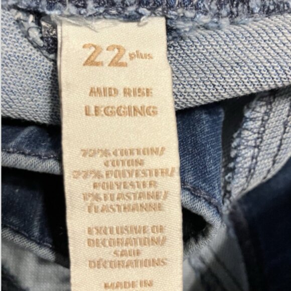 Justice 22 Plus Mid Rise Ladies Legging Denim Multicolor Jeans. NWOT - Picture 12 of 12